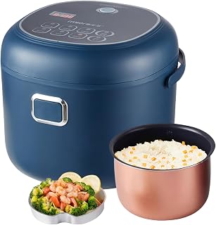 Olla de Arrocera, Cocina de Arrocera de Coche de 200 W, Capacidad 2L/3L, Arrocera Eléctrica Multifunción Portátil, Mantiene Caliente, Recipiente Antiadherente, Para Coche 12V 24V 220V (2L)