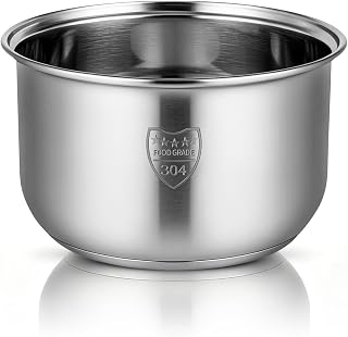 Amosfun Olla Interior De Acero Inoxidable Revestimiento Para Olla Arroc | Plata, Limpieza Sencilla Y Mantenimiento FáCil, Vapor, Guiso Y Gachas VersáTiles
