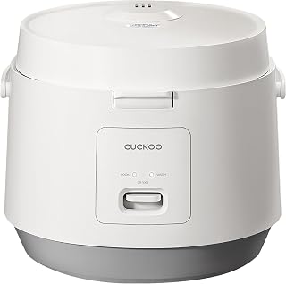 CUCKOO CR-1095 - Arrocera básica y calentador de 10 tazas (sin cocinar) / 20 tazas (cocidas) con olla interior antiadherente, prensa de interruptor (blanco)