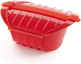 Lékué Estuche Vapor hondo, silicona platino Rojo, 3-4 personas