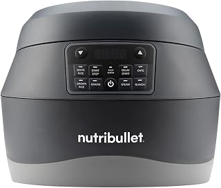nutribullet EveryGrain Cooker - Olla Arrocera Multifunción, para Arroz y Cereales, Hasta 10 Tazas, 5 Programas Automáticos, Función Mantener Caliente 12h, con Cuchara y Cesta, 600 W, Gris (NBRC605DG)