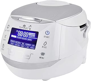Yum Asia Sakura Olla arrocera con cuenco de cerámica y lógica difusa avanzada (8 tazas, 1,5 litros) 6 funciones de cocción de arroz, 6 funciones de multicocina, pantalla LED Motouch, 220-240V EU