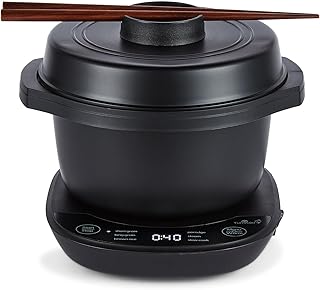 Yum Asia Kotori Mini olla de arroz Donburi con lógica difusa avanzada, cuenco de cerámica ninja (1 taza, 0,18l), 3 funciones de arroz, 3 funciones multicocina, pantalla LED, 220–240V (Negro antracita)